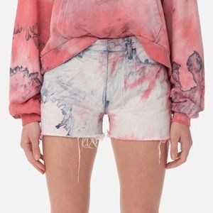 John Elliott Japanese denim tie dye shorts